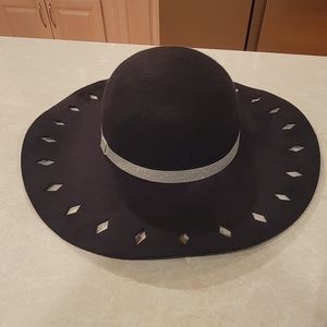 Girls Limited Too brand hat, black with silver trim, super cute!